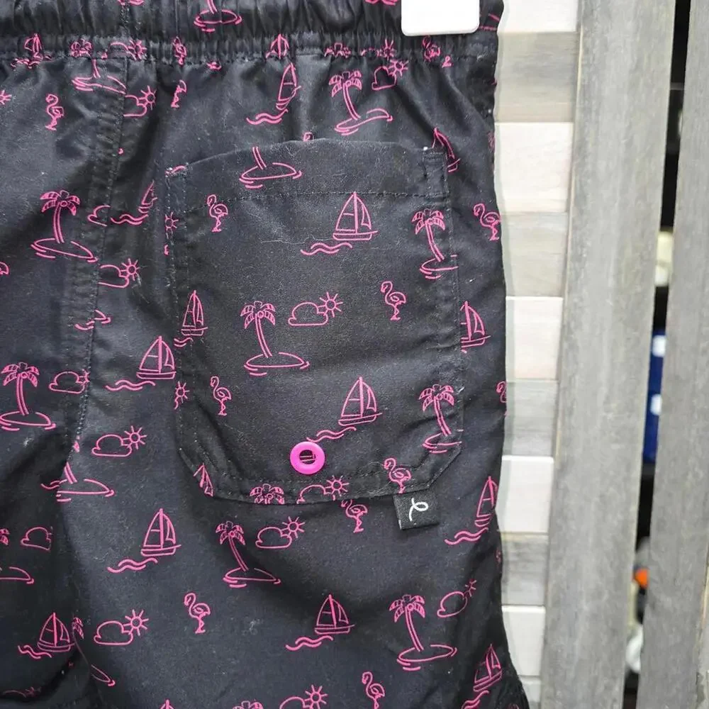 Boys' Pink Icon Print Swim Trunks | Art Class | X Small (4/5)